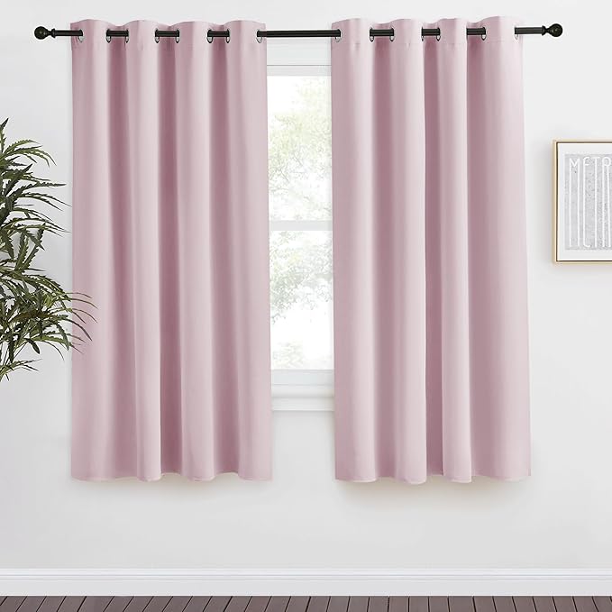 NICETOWN Blackout Curtain 68 inch Long, 55 inches Width, 1 Panel, Baby Pink by NICETOWN