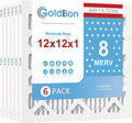 12x12x1 Air Filter 6 PACK, MERV 8 MPR 600 Pleated HVAC AC Furnace Dust Defense by Unknown