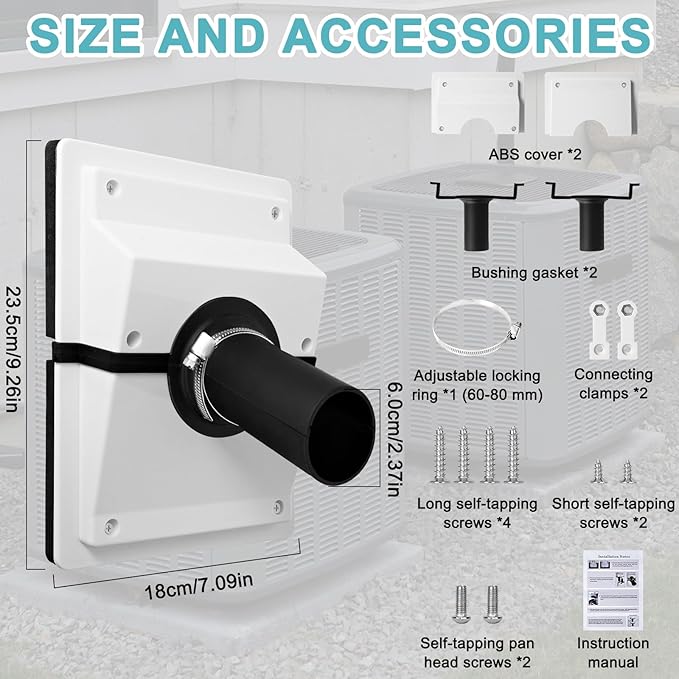 HVAC Wall Penetration and Duct Kit Cover, Split Air Conditioning Duct Kit Wall - Image 2