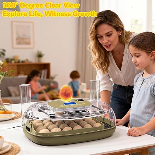 24 Egg Incubator with Temperature Control & Humidity Monitoring, Automatic Egg - Image 6