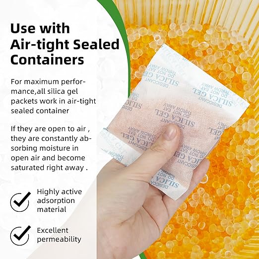 100 Gram Silica Gel Packets, Desiccant Packs Silica Gel Desiccant Packets - Image 2