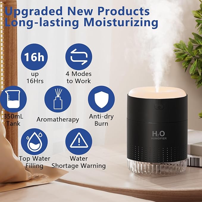 Colorful Mini Humidifier, USB Rechargeable Humidifier, small humidifier - Image 2