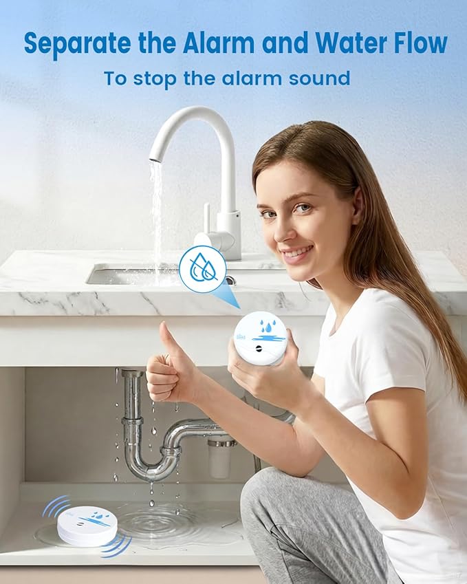 8 Pack Water Leak Detectors for Home, 100dB Waterproof Water Sensor Alarm Leak - Image 6