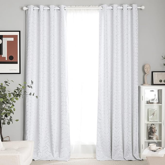 NICETOWN Greyish White Curtain Panels - Image 4