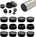 1-9/16" Plastic Hole Plugs Black -Round Chair Leg Caps, Flush Mount Pipe Plugs by EASYEAH