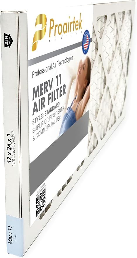Proairtek AF12241M11SWH Model 12x24x1 Pack of 6 Air Filters, MERV 11; Ideal - Image 2