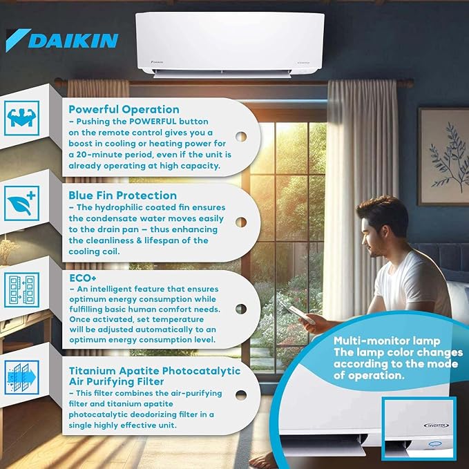 Daikin 24, 000 BTU 18 SEER2 Entra R32 Series Ductless Mini Split - Image 2