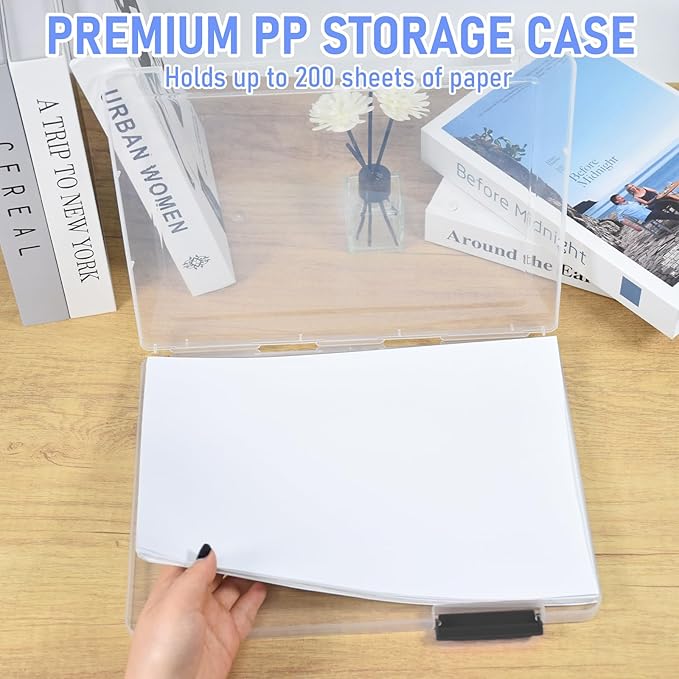 SAYEEC Portable Project Case A4 Plastic Transparent File Storage Box - Image 4