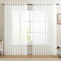 Dreaming Casa White Sheer Curtains 84 Inches Long, Rod Pocket & Back Tab Light by DreamingCasa