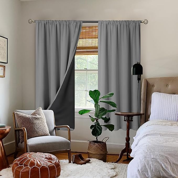 BGment 100% Blackout Curtains for Bedroom 63 Inch Length 2 Panels, Thermal - Image 2