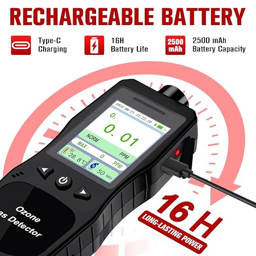 Portable Ozone Detector, 0-20 PPM Ozone Gas Monitor - Image 4