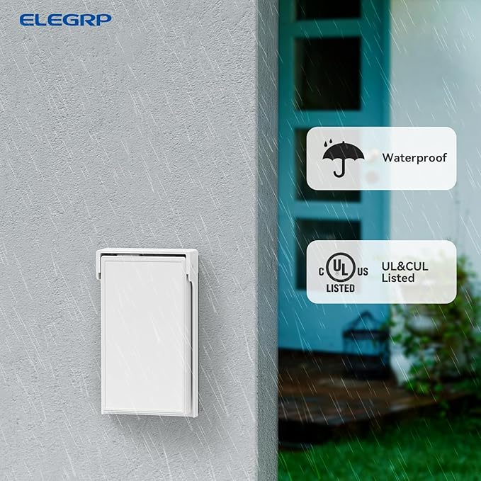 ELEGRP Vertical Outdoor Cover for Duplex Receptacles, Weatherproof Wall Plate - Image 3