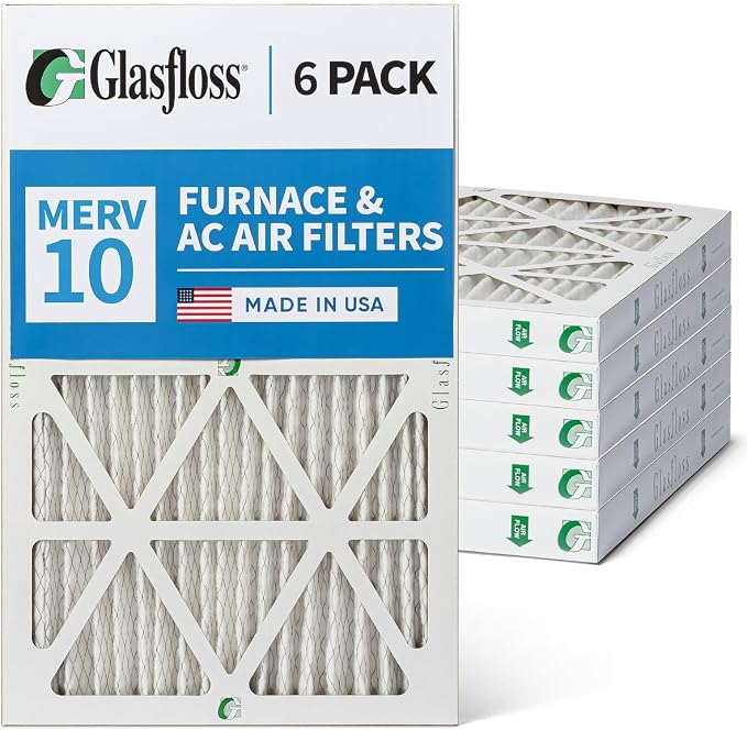 Glasfloss 20x30x2 MERV 10 2" Inch Pleated Air Filters Box of 6. Actual Size: - Image 6