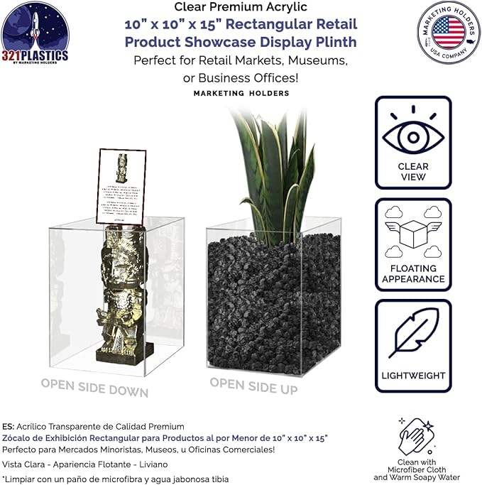 10" x 10" x 15" Acrylic Display Riser Box - Image 2