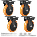 Finnhomy 5 Inch Caster Wheels Set of 4 Heavy Duty Plate Swivel Casters by Finnhomy