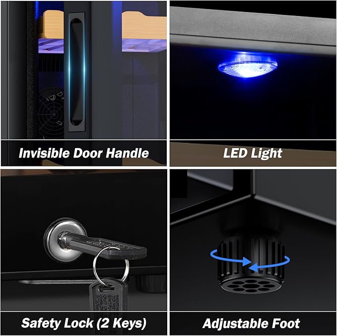 Electric Humidor-70L Cooling & Heating Humidor Smart Touch Control Humidity & - Image 5