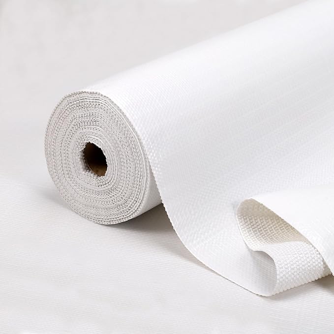 Practical White Shelf Liners for Kitchen Cabinets, Non-Adhesive Drawer Liner by Insigoo