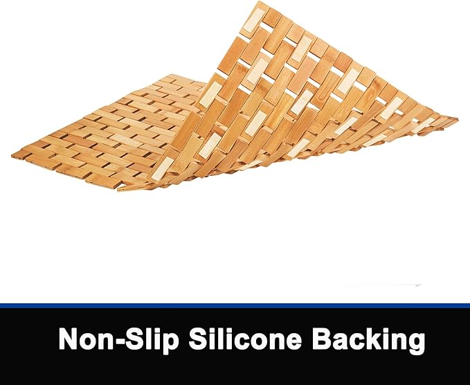 Bamboo Bath Mat Bathroom Rugs Floor Wood Shower Bathtub Waterproof Non Slip - Image 6