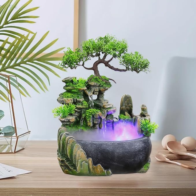 11-Inch Tabletop LED Waterfall Fountain - Image 2