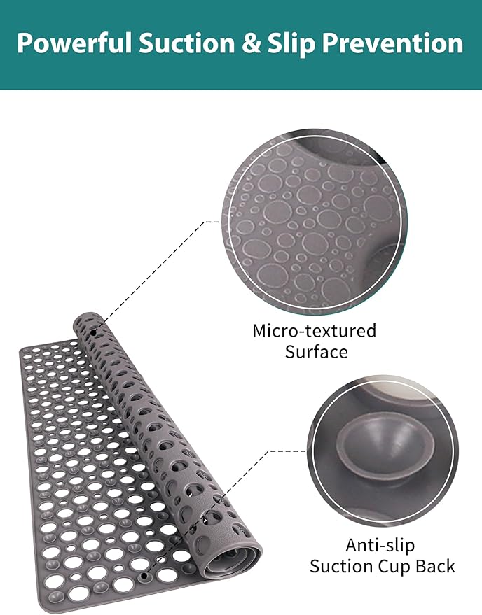 Extra Large Shower Mat, Yonala 47 x 32 Inch Non Slip Shower Mats - Image 3