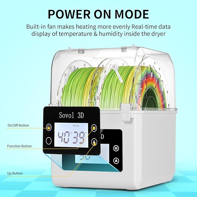 Sovol Filament Dryer 2025, SH01 Filament Dehydrator 3D Printer Spool Holder - Image 3
