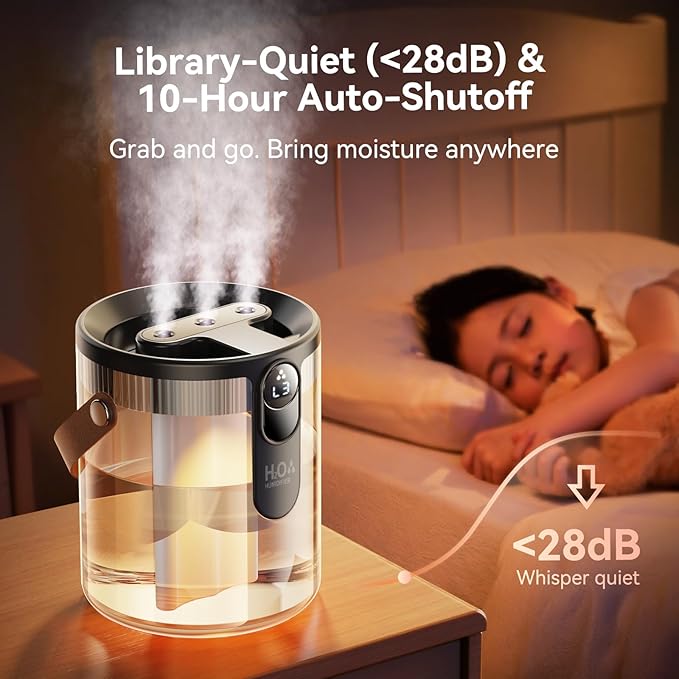 Rechargeable Portable Top Fill Humidifier, Smart Humidifiers - Image 7