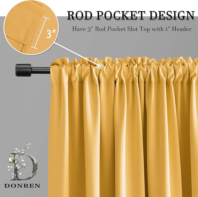 DONREN Gold Yellow Backdrop 5FT x 9FT Curtains - Image 5