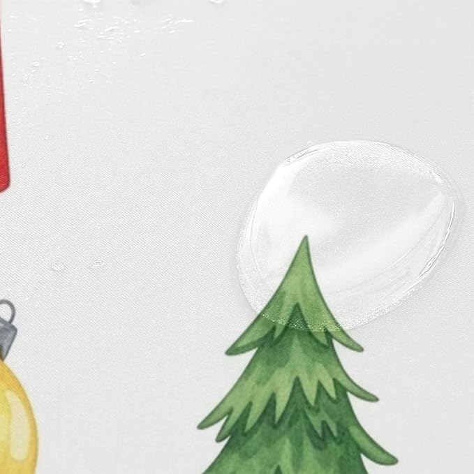 Car Christmas White Shower Curtain Liner 72×72 inch - Image 4