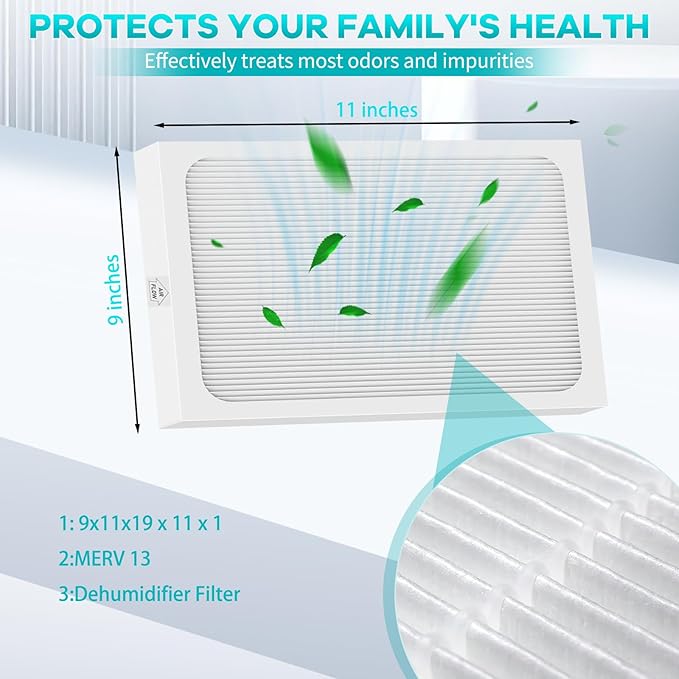 9 x 11 x 1 MERV 13 Replacement Dehumidifier Filter Compatible - Image 3