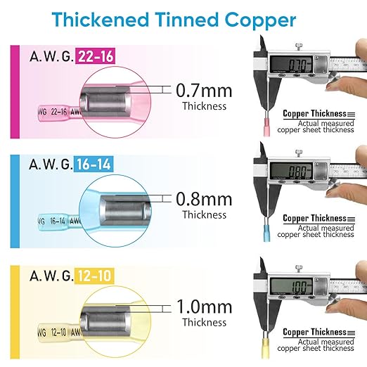 TICONN 400Pcs Heat Shrink Wire Connectors, Waterproof Automotive Marine - Image 4