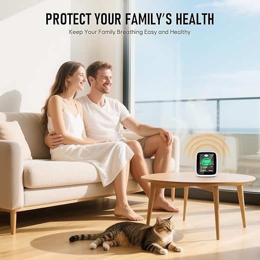 CO2 Monitor Carbon Dioxide Detector, 5-in-1 Indoor Air Quality Monitor - Image 5