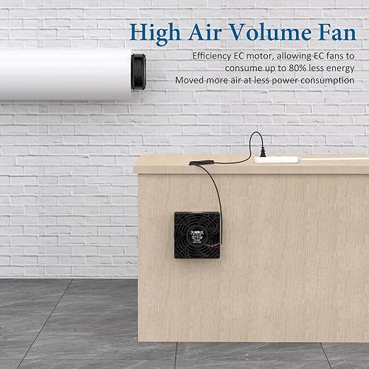 EC Axial Fan, Yeuzbur AC Vent Fan 110V 120V 240V Small Exhaust Fan 120mm x 38mm - Image 5