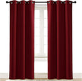 NICETOWN Christmas Red Insulated Blackout Curtain Home Decoration Solid Grommet by NICETOWN