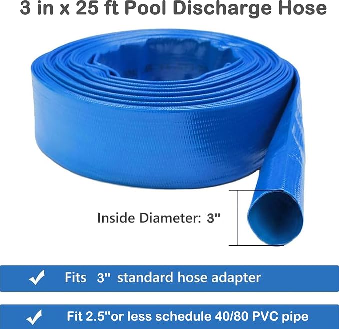 Eastrans 3 inch x 25 FT Pool Backwash Hose, 5 inch Width When Pool Hose Lay-Flat - Image 4