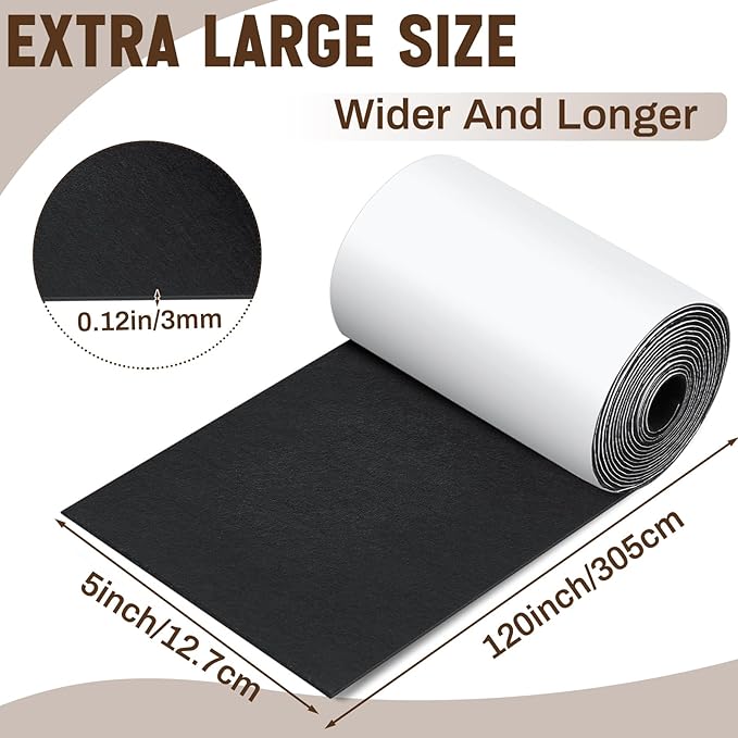 Large Felt Furniture Pads 5 x 120 Inch Non Slip Self Adhesive Heavy Duty - Image 2