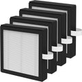 4 Pack DH02 3-in-1 Activated Carbon Replacement Filter Compatible by XBWW