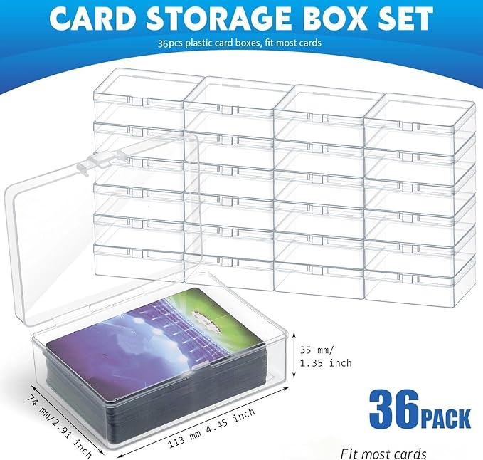 Vicenpal 36 Pcs Playing Card Boxes Clear Plastic Deck Cases Trading Card - Image 2