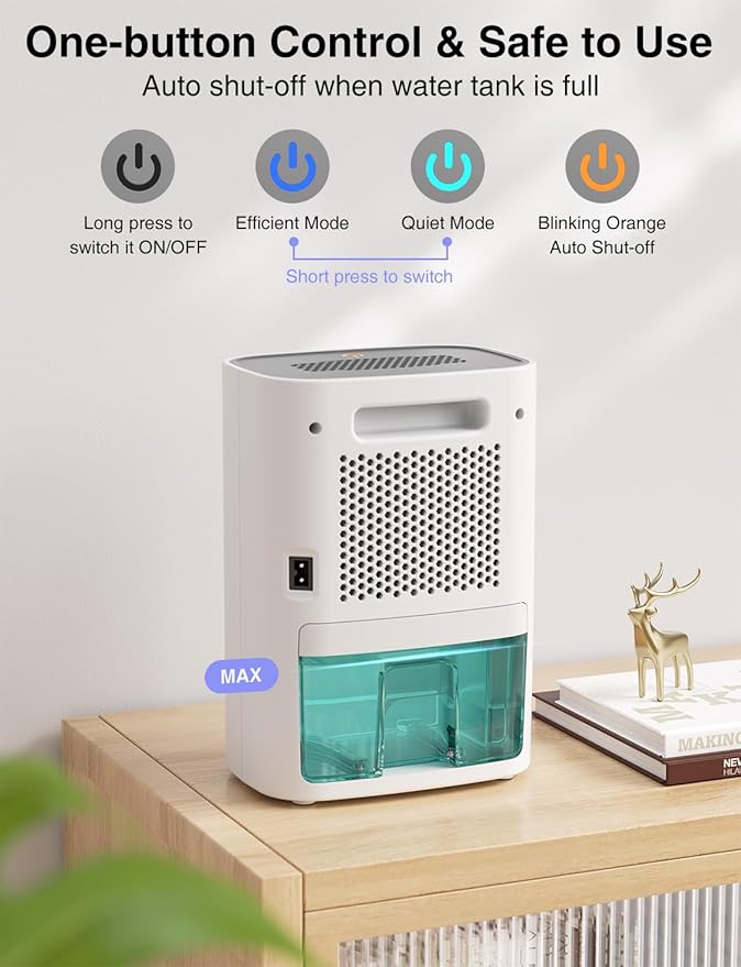 CLEVAST Small Dehumidifier for Home, 30oz Mini Air Dehumidifier for Bathroom & - Image 6