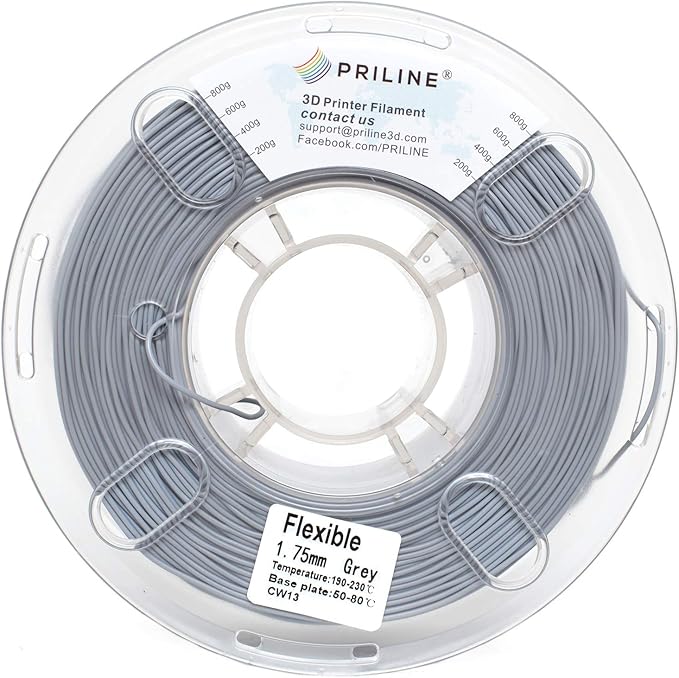 TPU Filament，PRILINE 98A TPU Flexible Soft 3D Printer Filament，1KG 1.75mm Spool - Image 4