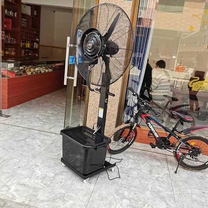 Outdoor Misting Fan, Metal High Velocity Oscillating Pedestal Fan - Image 4