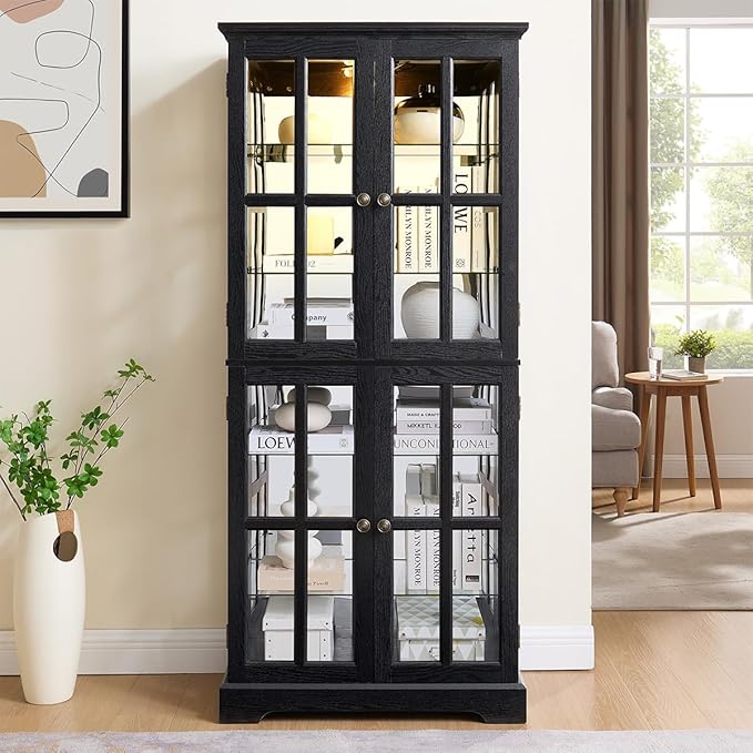 Lighted Glass Curio Cabinet - Image 2