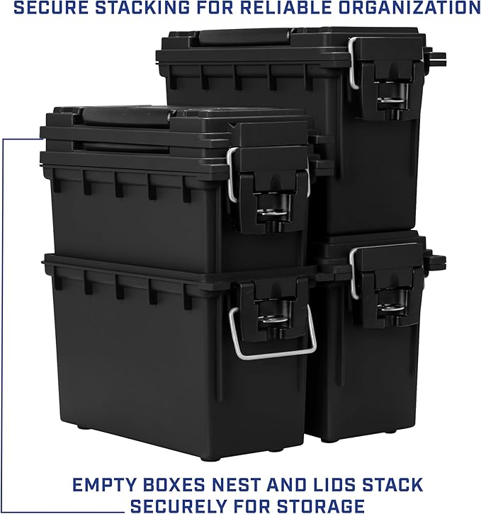 Sheffield 12790 2-Pack Ammo Storage Box, Stackable .30 Cal Field Boxes - Image 6