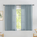 DONREN Stone Blue Back Tab Curtains 48 Inches Long 2 Panels by DONREN