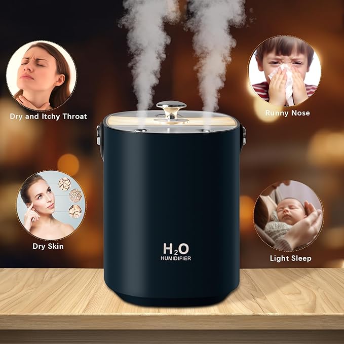 Humidifiers for bedroom, 1.2L Portable Cool Mist Humidifiers Auto Shut-Off USB - Image 4