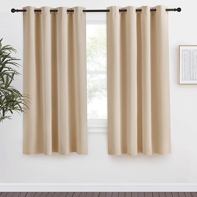 NICETOWN Room Darkening Biscotti Beige Curtain, 55x57 inches, 1 Piece, Modern by NICETOWN