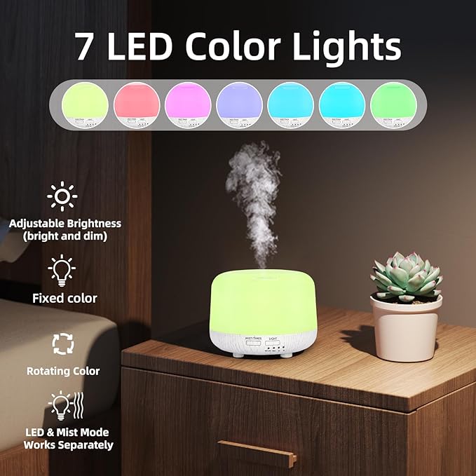 300ML Essential Oil Diffuser, Cool Mist Air Aromatherapy Oil Diffuser - Image 6