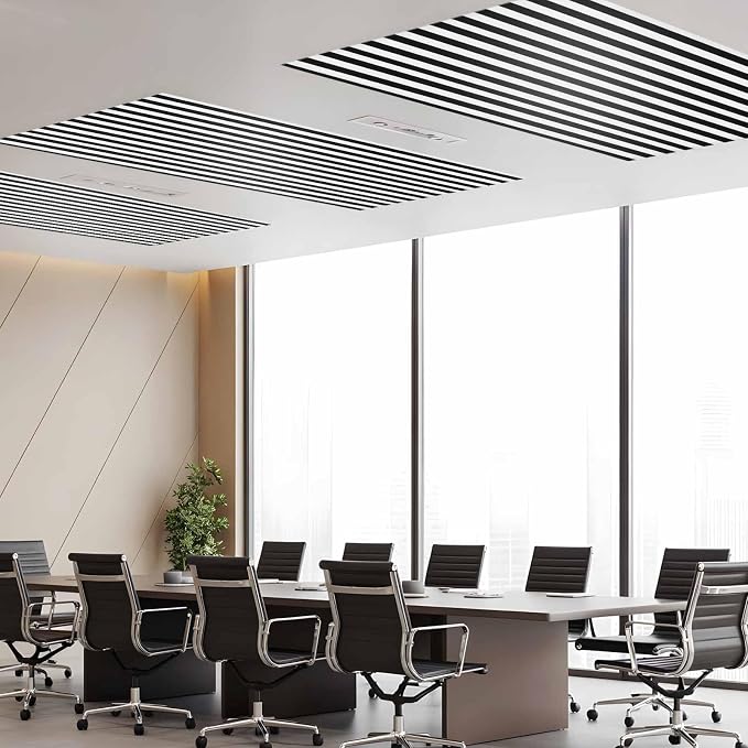 2 Pack Black and White Stripes Fluorescent Light Covers - Image 4