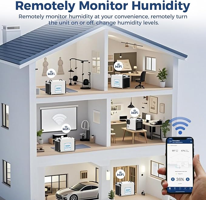 ALORAIR Wi-Fi Crawl Space Dehumidifier, 198 PPD Basement Dehumidifiers - Image 3