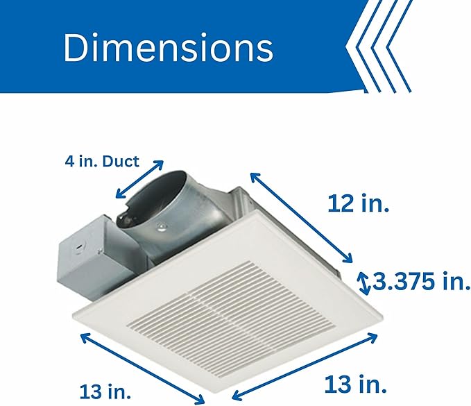 Panasonic WhisperValue Ceiling/Wall Mount Dual Speed Bathroom Exhaust Fan - Image 6