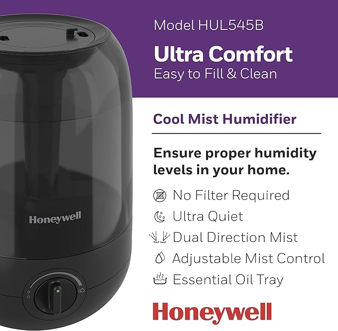 Honeywell Ultra Comfort Cool Mist Humidifier, No Filter, Cleaning Brush Included - Image 2